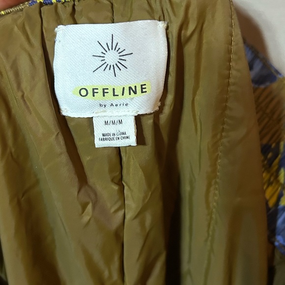 Offline Snow Pants Womens Large Flowers Blue Snowboarding Lined Insulated - Picture 2 of 4